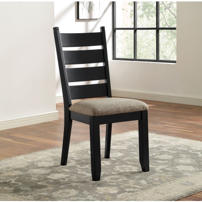 Lynn Lake Transitional Black/Beige Side Chair (Set of 2) Model CM3783SC-2PK by Furniture of America