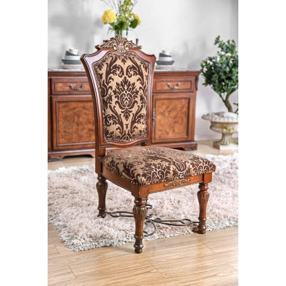 Lucie Traditional Brown Cherry Side Chair (Set of 2) Model CM3788SC-2PK by Furniture of America