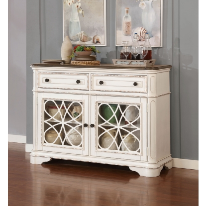 Leslie Transitional White Wash/Walnut Server Model CM3795SV by Furniture of America
