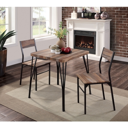 Farnham Industrial Natural Tone/Espresso 3 Piece Dining Table Set Model CM3796T-28-3PK by Furniture of America