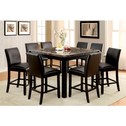 Grandstone Transitional Black 7 Piece Dining Table Set Model CM3823BK-PT-7PC by Furniture of America