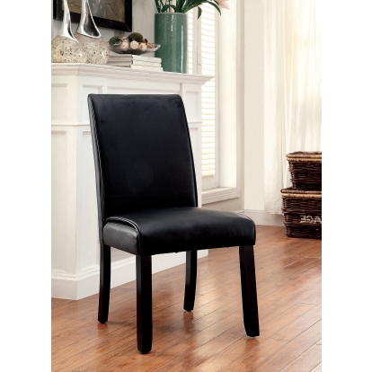 Grandstone Transitional Black Side Chair (Set of 2) Model CM3823BK-SC-2PK by Furniture of America
