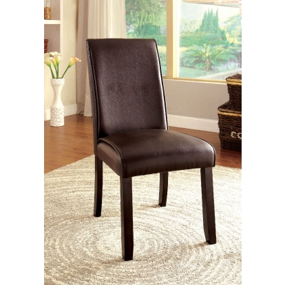 Gladstone Transitional Dark Walnut/Ivory Side Chair (Set of 2) Model CM3823SC-2PK by Furniture of America