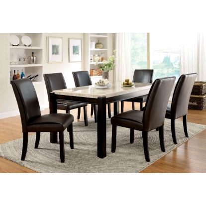 Gladstone Transitional Dark Walnut/Ivory Dining Table Model CM3823T by Furniture of America