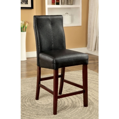 Bonneville Transitional Brown Cherry/Black Counter Height Chair (Set of 2) Model CM3824PC-2PK by Furniture of America