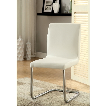 Lodia Contemporary White Side Chair (Set of 2) Model CM3825WH-SC-2PK by Furniture of America
