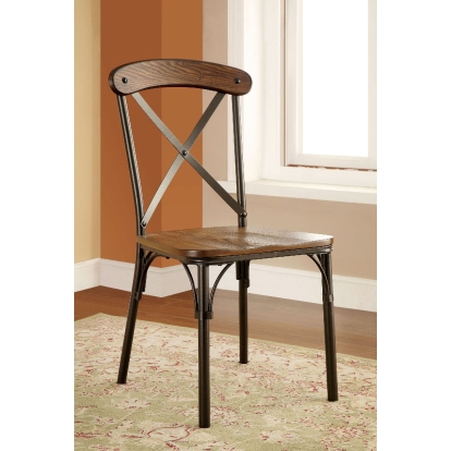 Crosby Industrial Natural Elm/Bronze Side Chair (Set of 2) Model CM3827SC-2PK by Furniture of America