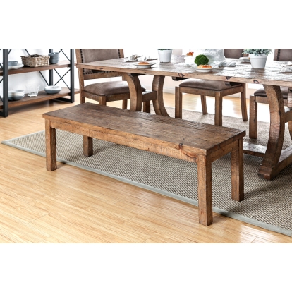 Gianna Rustic Oak Wooden Bench Model CM3829BN-W by Furniture of America