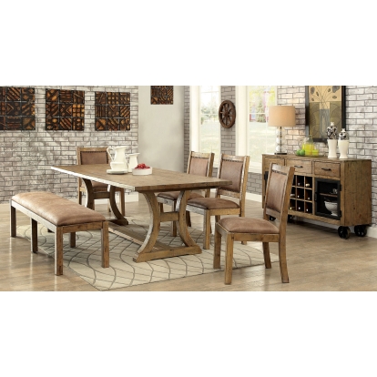 Gianna Rustic Oak/Brown 96" Dining Table Model CM3829T-TABLE by Furniture of America