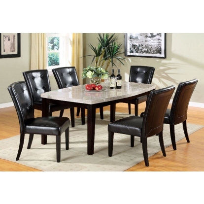 Marion Transitional Ivory/Espresso Oval-Edge Dining Table Model CM3866T by Furniture of America