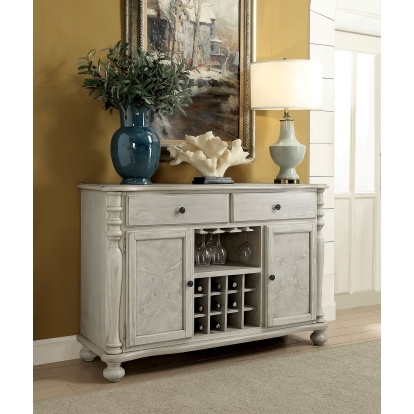 Kathryn Transitional Antique White Server Model CM3872WH-SV by Furniture of America