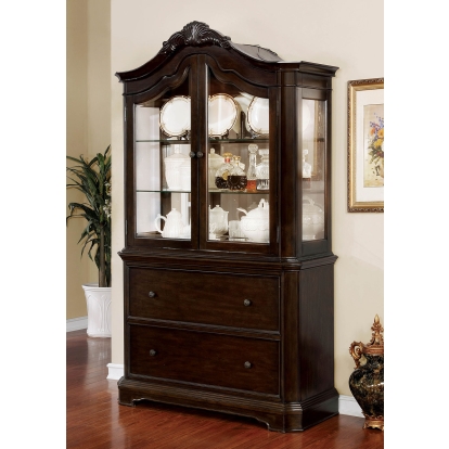 Rosalina Transitional Walnut Hutch & Buffet Model CM3878HB-SET by Furniture of America