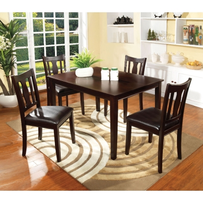 Northvale Transitional Espresso 5 Piece Dining Table Set Model CM3888T-5PK by Furniture of America