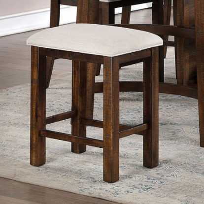 Furniture Of America Fredonia Rustic Fabric, Solid Wood, Others Rustic Oak/Beige Counter Ht. Stool (2/Box) | CM3902BC-2PK