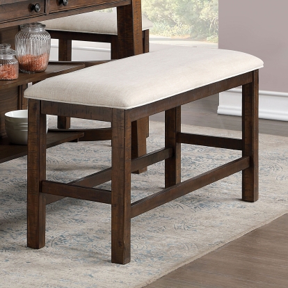Fredonia Rustic Oak/Beige Counter Height Bench Model CM3902PBN by Furniture of America