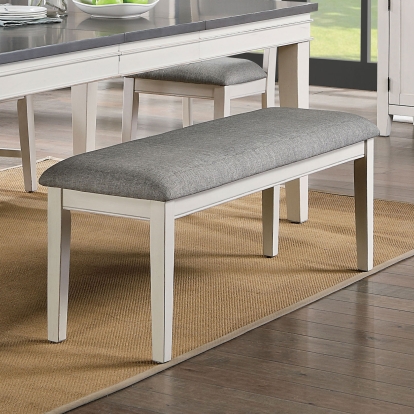 Lakeshore Transitional White/Gray Bench Model CM3909BN by Furniture of America