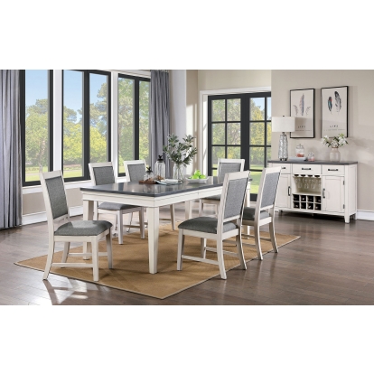 Lakeshore Transitional White/Gray Dining Table Model CM3909T by Furniture of America