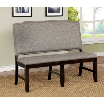 Teagan Transitional Dark Walnut/Gray Bench Model CM3911BN by Furniture of America