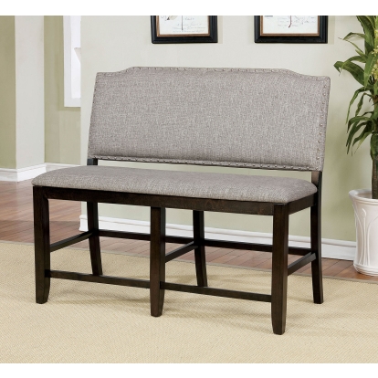 Teagan Transitional Dark Walnut/Gray Counter Height Bench Model CM3911PBN by Furniture of America