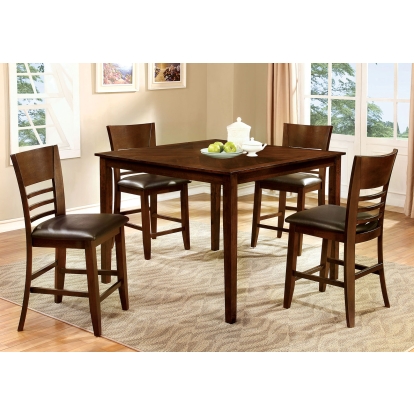 Hillsview Transitional Brown Cherry 5 Piece Counter Height Table Set Model CM3916PT-5PK by Furniture of America