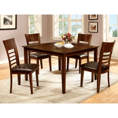 Hillsview Transitional Brown Cherry/Espresso 5 Piece 48" Dining Table Set Model CM3916T-5PK by Furniture of America