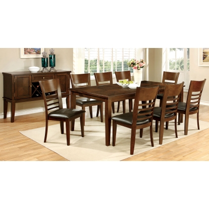 Hillsview Transitional Brown Cherry/Espresso 78" Dining Table with 18" Leaf Model CM3916T-78 by Furniture of America