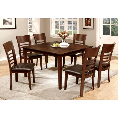 Hillsview Transitional Brown Cherry/Espresso 7 Piece 48" Dining Table Set Model CM3916T-7PC by Furniture of America