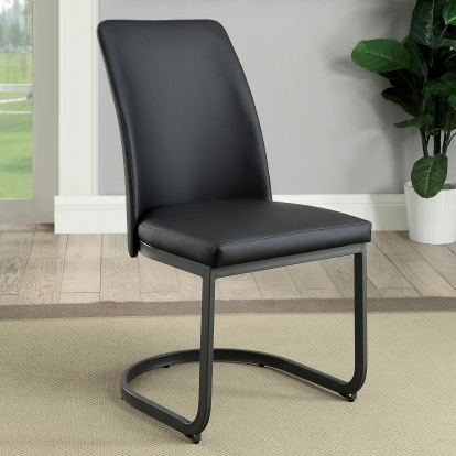 Saskia Contemporary Dark Gray/Black Side Chair (Set of 2) Model CM3918SC-2PK by Furniture of America