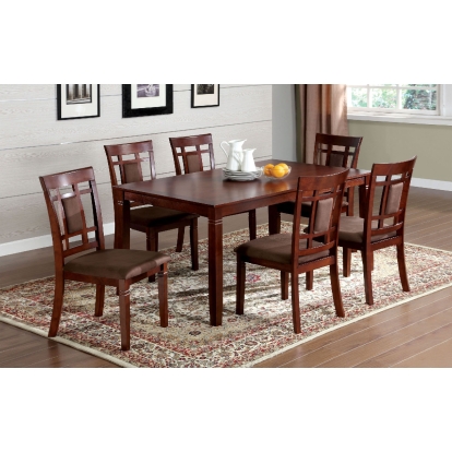 Montclair Transitional Dark Cherry/Brown 7 Piece Dining Table Set Model CM3930T-7PK by Furniture of America