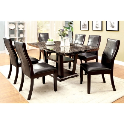 Clayton Transitional Dark Cherry/Black Dining Table Model CM3933T-TABLE by Furniture of America
