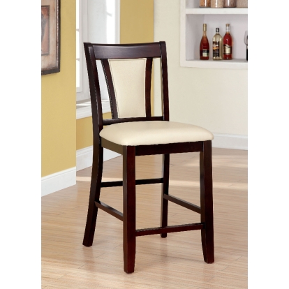 Brent Transitional Dark Cherry/Ivory Counter Height Chair (Set of 2) Model CM3984PC-2PK by Furniture of America