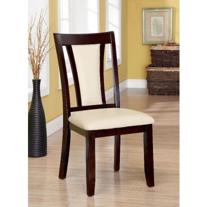 Brent Transitional Dark Cherry/Ivory Side Chair (Set of 2) Model CM3984SC-2PK by Furniture of America