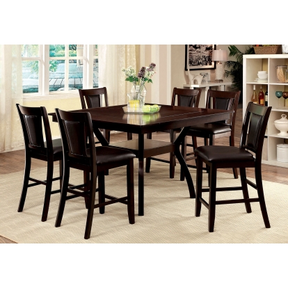 Brent Transitional Dark Cherry 7 Piece Counter Height Dining Table Set Model CM3984W-PT-7PC by Furniture of America