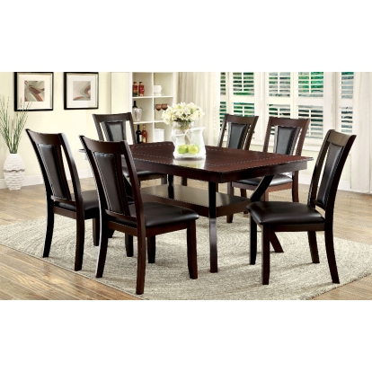 Brent Transitional Dark Cherry 7 Piece Dining Table Set Model CM3984W-T-7PC by Furniture of America