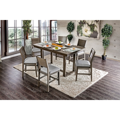 Anton Transitional Gray 7 Piece Counter Height Table Set Model CM3986PT-7PC by Furniture of America