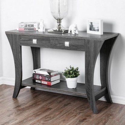 Furniture of America Amity Transitional Replicated with Wood Solid with Wood Gray Sofa Table Model CM4085S