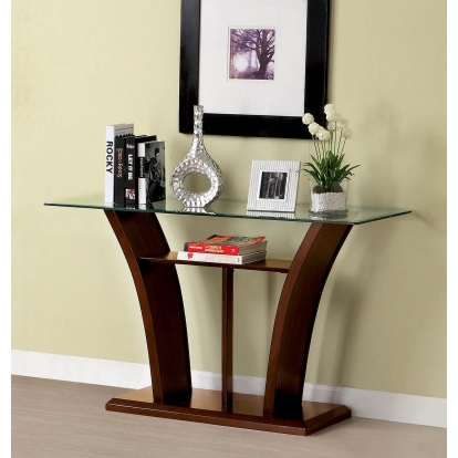 Manhattan Contemporary Brown Cherry Sofa Table Model CM4104S-PK by Furniture of America