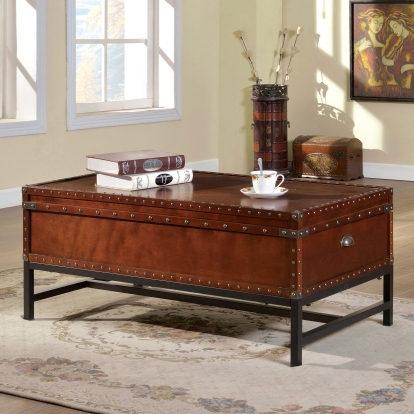 Milbank Industrial Cherry Coffee Table Model CM4110C by Furniture of America