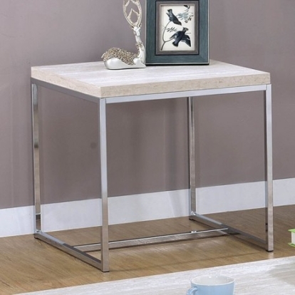 Furniture of America Olle Contemporary Metal Natural-Chrome End Table Model CM4151E