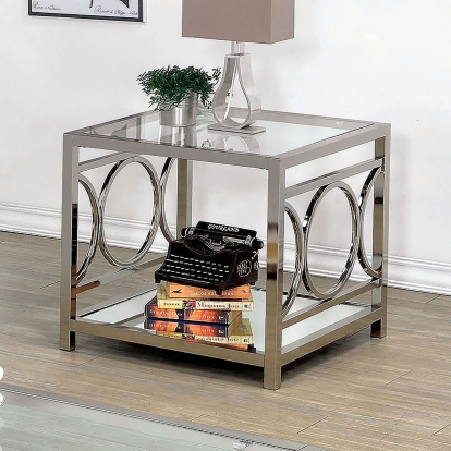 Rylee Contemporary Chrome End Table Model CM4166CRM-E by Furniture of America