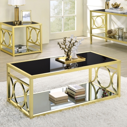 Rylee Contemporary Gold Coffee Table Model CM4166GL-C by Furniture of America