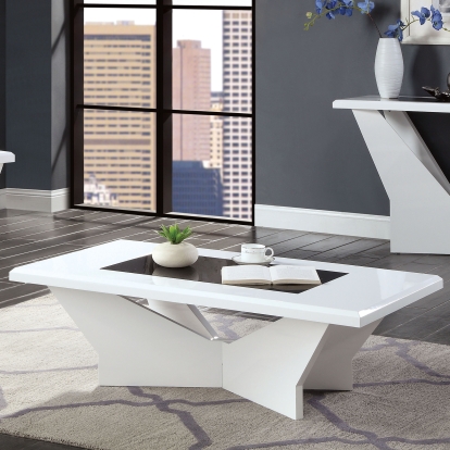 Dubendorf Contemporary White Coffee Table Model CM4183WH-C by Furniture of America