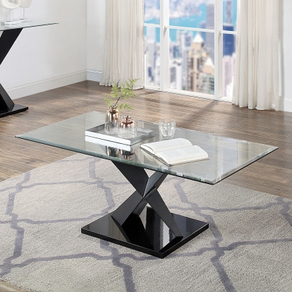 Xanthus Contemporary Black Coffee Table Model CM4191BK-C-TABLE by Furniture of America