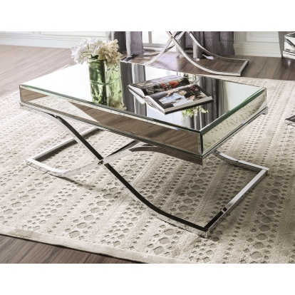 Sundance Contemporary Chrome Coffee Table Model CM4230CRM-C by Furniture of America