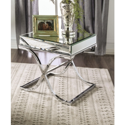 Sundance Contemporary Chrome End Table Model CM4230CRM-E by Furniture of America