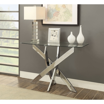 Laila Contemporary Chrome Sofa Table Model CM4241S-TABLE by Furniture of America