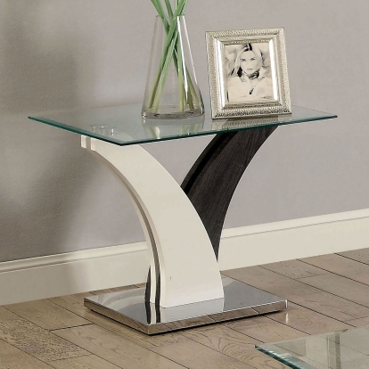Sloane Contemporary White/Dark Gray/Chrome End Table Model CM4244E-TABLE by Furniture of America