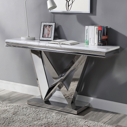Villarsglane Chrome Sofa Table Model CM4284S-TABLE by Furniture of America