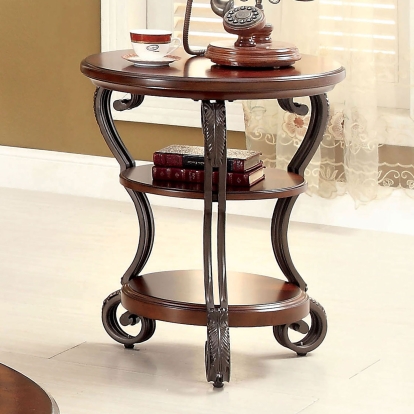 May Brown Cherry Side Table Model CM4326T by Furniture of America