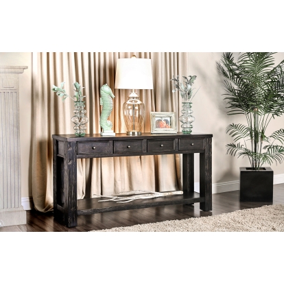 Meadow Antique Black Sofa Table Model CM4327S-VN by Furniture of America